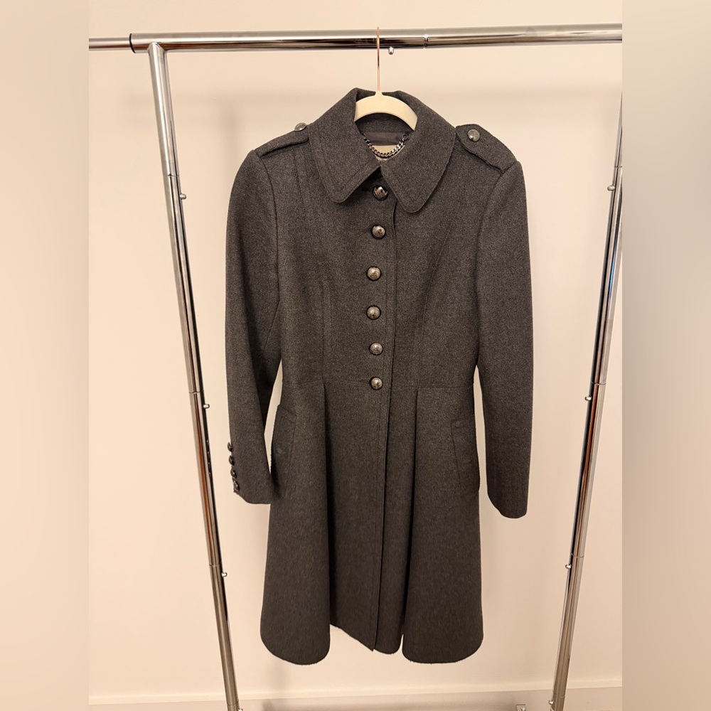 Unique, beautiful Burberry Charcoal Wool Coat, amazing price